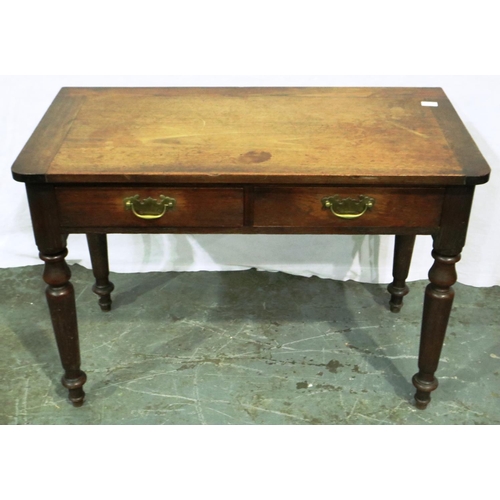 3060 - Victorian mahogany desk with two drawers, 103 x 52 x 72 cm H. Not available for in-house P&P