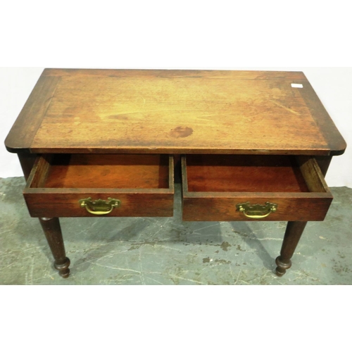 3060 - Victorian mahogany desk with two drawers, 103 x 52 x 72 cm H. Not available for in-house P&P