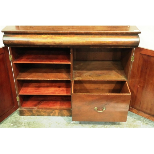 3064 - A Victorian mahogany chiffonier with single drawer above a two door cupboard with upstand, 113 x 56 ... 