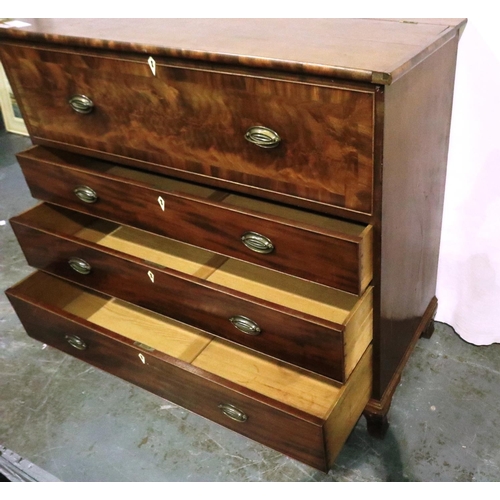 3073 - A mahogany chest of drawers, early 19th century with later converted lifting top, faux drawer and th... 