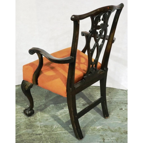 3095 - A 19th century gentlemans elbow chair in the Hepplewhite manner. Not available for in-house P&P