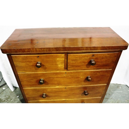 3096 - Victorian walnut chest of two short over three long drawers, 119 x 49 x 120 cm H. Not available for ... 