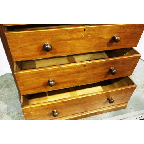 3096 - Victorian walnut chest of two short over three long drawers, 119 x 49 x 120 cm H. Not available for ... 