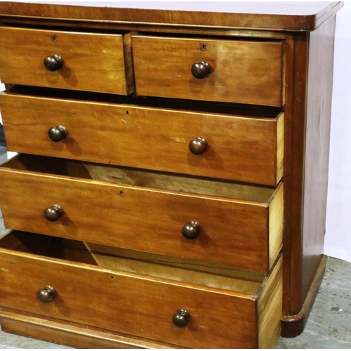 3096 - Victorian walnut chest of two short over three long drawers, 119 x 49 x 120 cm H. Not available for ... 