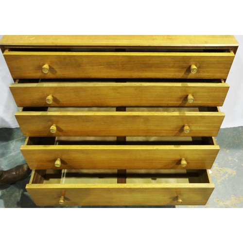 3101 - A mid 20th century chest of five graduated long drawers by Hand Craft Furniture, 84 x 48 x 93 cm H, ... 