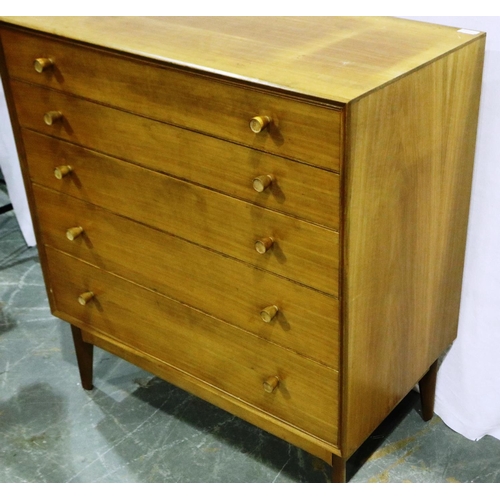 3101 - A mid 20th century chest of five graduated long drawers by Hand Craft Furniture, 84 x 48 x 93 cm H, ... 