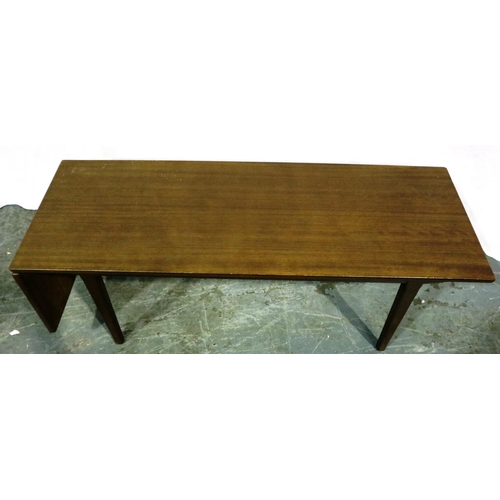 3126 - Nathan, a mid 20th century coffee table, asymmetric with single drop leaf, 152 x 43 x 45 cm H (open)... 