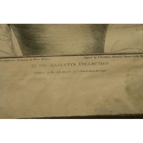 3145 - F Bartolozzi (18th century): engraving, The Lady Lister, 32 x 42 cm. Not available for in-house P&P