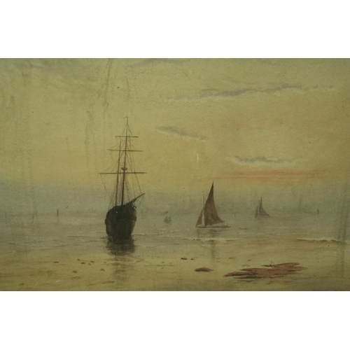 3148 - Edwin Viner (b.1867): a pair of watercolours, Fishing Vessels at Sunrise, each 33 x 24 cm. Not avail... 