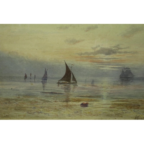 3148 - Edwin Viner (b.1867): a pair of watercolours, Fishing Vessels at Sunrise, each 33 x 24 cm. Not avail... 