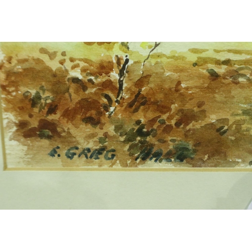 3156 - E Grieg Hall (20th century): watercolour, Rydal Water from White Moss, inscribed label verso, 37 x 2... 