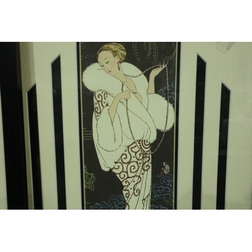 3168 - Four contemporary Art Deco prints, ladies of fashion, one of which used by Schweppes for advertising... 