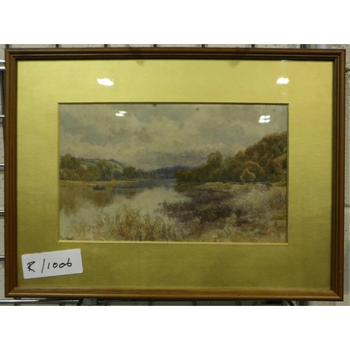 3171 - David Law RBA RPE (1831-1902): watercolour, Punt on a River, 33 x 20 cm. Not available for in-house ... 