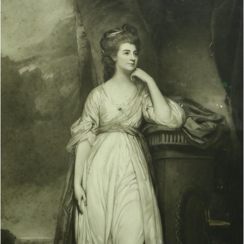 3172 - Henry Scott Bridgwater (b. 1860): engraving, Mrs Townley Ward, after Romney, with a William Henderso... 