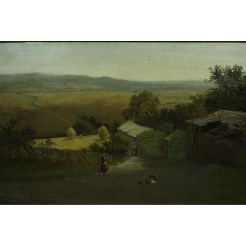 3177 - J Holland Jr (1830-1886): oil on board of a country scene, 74 x 49 cm. Painting assumed to be from t... 