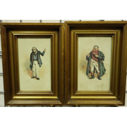 3181 - Joseph Clayton Clarke (Pseudo Kyd, 1856-1937): pair of prints, Dickensian figures, each 13 x 20 cm. ... 