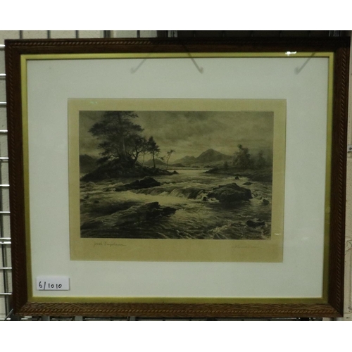 3191 - Joseph Farquharson (1846-1935) pencil signed etching on the garry, 58 x 44 cm. Not available for in-... 