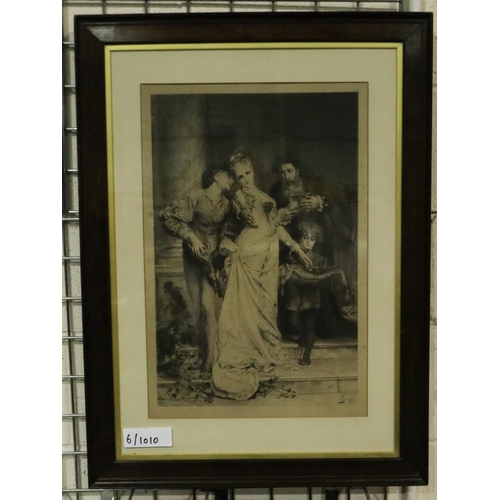 3193 - Anatole Vely (1838-1882) etching, The Decision, 40 x 60 cm. Not available for in-house P&P