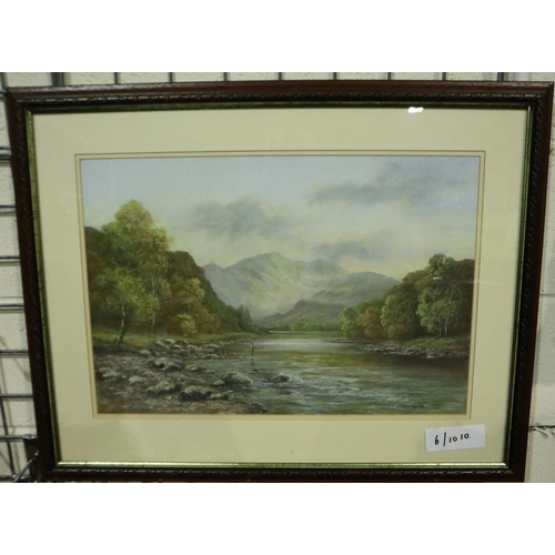 3194 - Wendy Reeves (B.1945): pastel on buff paper, Borrowdale, 55 x 37 cm. Not available for in-house P&P