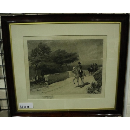 3196 - Andrew Carrick Gon (1848-1920): pencil signed etching, Elba, further signed by engraver A. Mongin 49... 