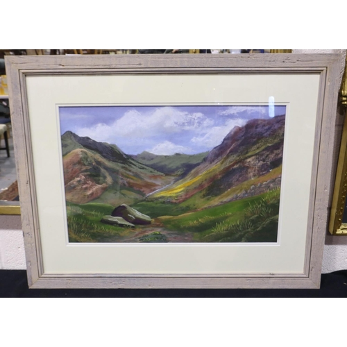 3205 - R A Gamsby (contemporary) pastels on paper, Lake District landscape, 53 x 34 cm. Not available for i... 