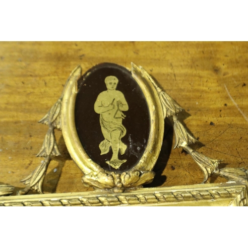 3211 - A pair of 19th century gilt framed alcove mirrors, both distressed with minor losses, overall 30 x 1... 