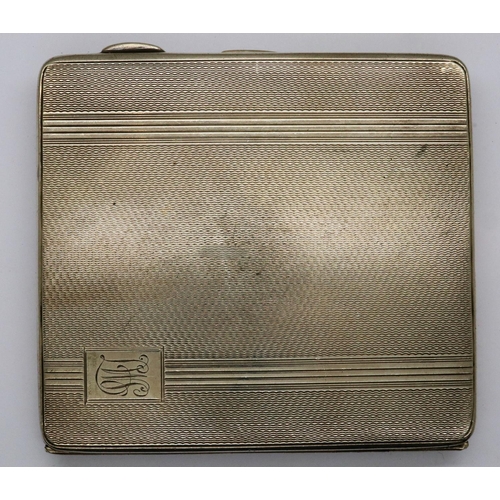 109 - Hallmarked silver cigarette case maker J&C Ltd, Birmingham assay, H: 90 mm, 122g. P&P Group 1 (£14+V... 