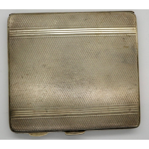 109 - Hallmarked silver cigarette case maker J&C Ltd, Birmingham assay, H: 90 mm, 122g. P&P Group 1 (£14+V... 