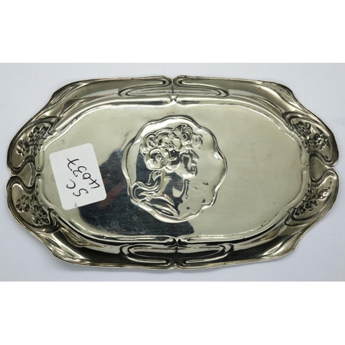 110 - Art Nouveau hallmarked silver pin dish, Birmingham assay 1901, all hallmarks clear, slight marks to ... 