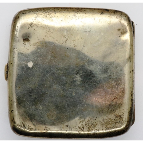 114 - Hallmarked silver cigarette case, maker T.W. Long & Co, Birmingham assay, H: 90 mm, 92g. P&P Group 1... 