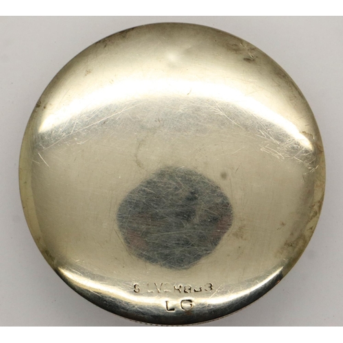 118 - Silver compact with engraving Bell Of Bethlehem, D: 60 mm. P&P Group 1 (£14+VAT for the first lot an... 