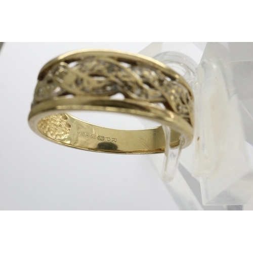 12 - 9ct gold ring set with diamonds, size P, 3.4g. P&P Group 1 (£14+VAT for the first lot and £1+VAT for... 