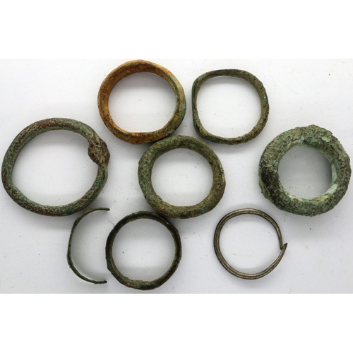 141 - Bronze Roman/ Celtic rings, some used as proto currency, largest D: 28 mm. P&P Group 0 (£5+VAT for t... 