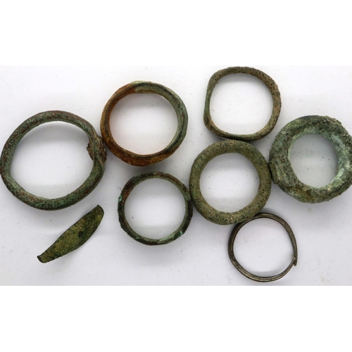 141 - Bronze Roman/ Celtic rings, some used as proto currency, largest D: 28 mm. P&P Group 0 (£5+VAT for t... 