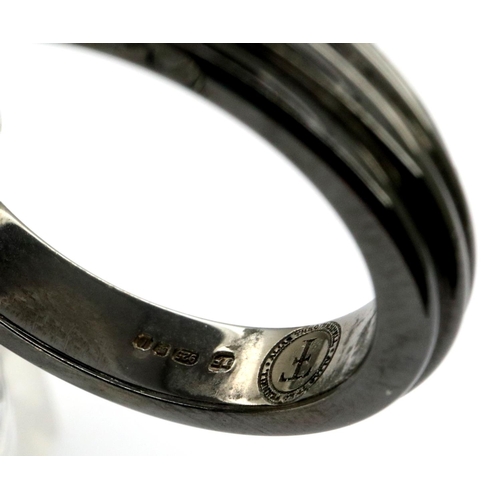 34 - Theo Fennell sterling silver oxidised band ring, size K/L, 4.9g. P&P Group 1 (£14+VAT for the first ... 