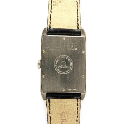 78 - Girard-Perregaux: gents 18ct white gold cased Anno 1991 wristwatch, ref 4961, manual wind, 200 year ... 