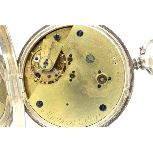 91 - Hallmarked silver Marine decimal chronograph centre seconds pocket watch named to Thomas Shaw 1887 w... 