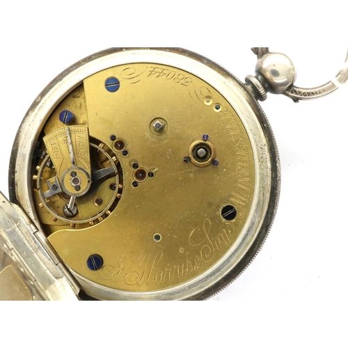 93 - Hallmarked centre seconds chronograph pocket watch, 77g, not working at lotting. P&P Group 1 (£14+VA... 