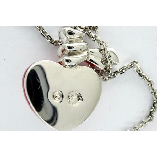 65A - Boxed Swarovski heart pendant (unused), chain L: 44 cm, 8g. P&P Group 1 (£14+VAT for the first lot a... 