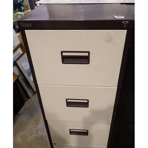 1880 - Metal four drawer cabinet. Not available for in-house P&P