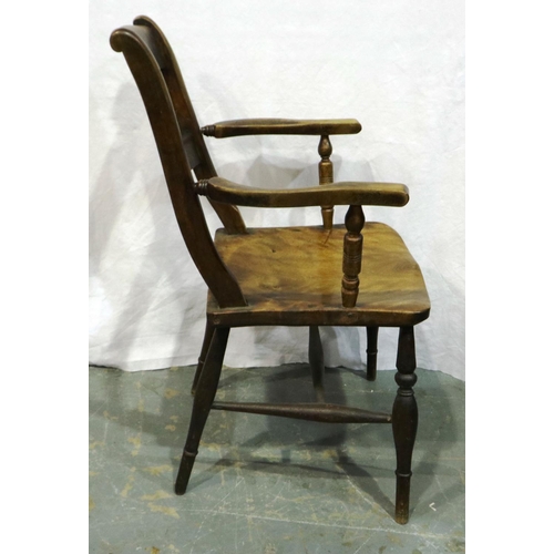 3099 - A 19th century country elm kitchen chair, for restoration. Not available for in-house P&P