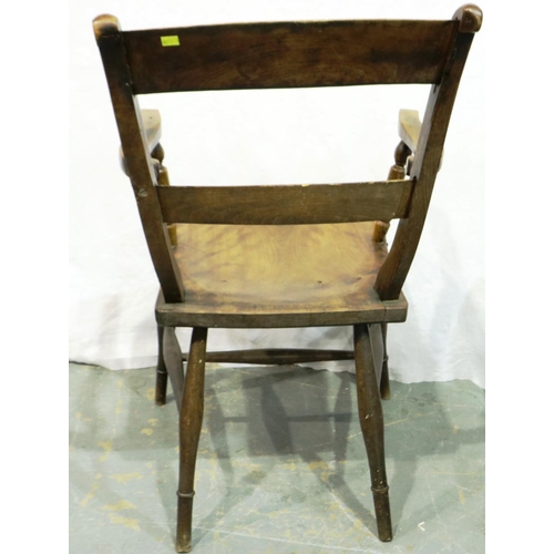 3099 - A 19th century country elm kitchen chair, for restoration. Not available for in-house P&P