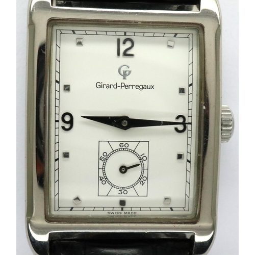 78 - Girard-Perregaux: gents 18ct white gold cased Anno 1991 wristwatch, ref 4961, manual wind, 200 year ... 