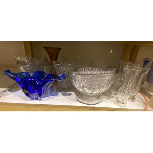1529 - Mixed glassware including crystal, mainly bowls with a Murano style blue glass bowl. Not available f... 
