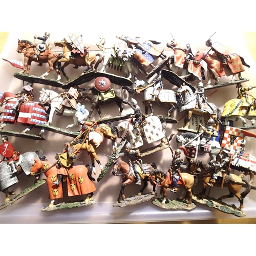 2004 - Twenty one Delprado issue mounted soldiers various types including knights Archers, etc circa 14th c... 