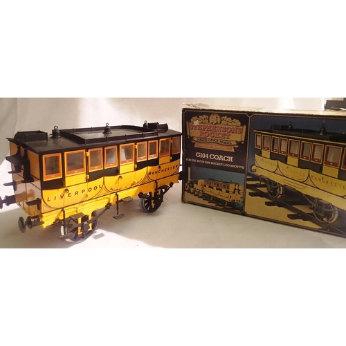2009 - Hornby 3/12 inch gauge live steam Rocket Coach, G104, in excellent to near mint condition with decal... 
