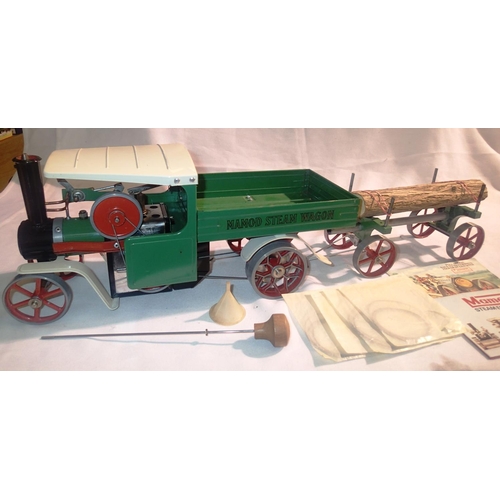 2010 - Mamod steam wagon red/green spirit fired in very good to excellent condition, appears very little us... 