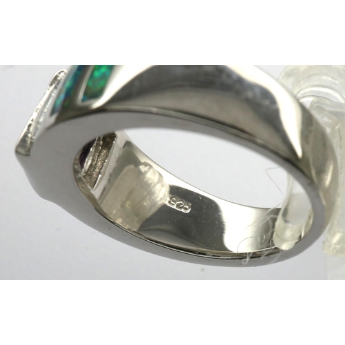 14 - Five 925 silver rings, sizes O-T. P&P Group 1 (£14+VAT for the first lot and £1+VAT for subsequent l... 