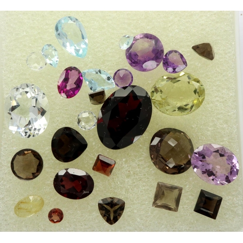24 - Quantity of loose gem stones including amethyst, largest L: 21 mm. P&P Group 1 (£14+VAT for the firs... 