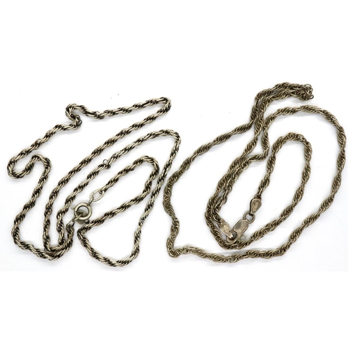 41 - Two 925 silver rope chains, longest chain L: 52 cm. P&P Group 1 (£14+VAT for the first lot ands £1+V... 